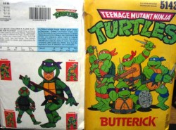 5143  BUTTERICK TEENAGE MUTANT NINJA TURTLES PLAYSUIT PATTERN  SM-MED 4-7 CUT